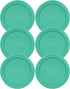 Pyrex 7202-PC 1 Cup Green Round Plastic Replacement Lid - 6 Pack - Original Genuine Pyrex - Made in the USA...